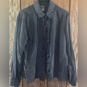 Ladies 100% Silk Button Down Shirt